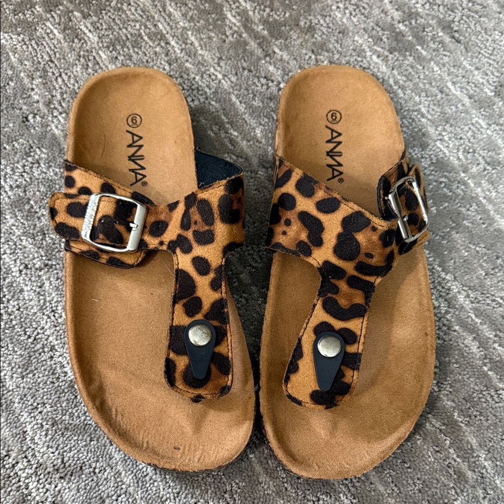 Anna Leopard Print Sandals